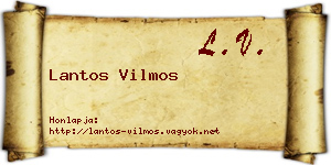 Lantos Vilmos névjegykártya